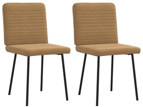 Cadeiras de jantar 2 pcs veludo castanho