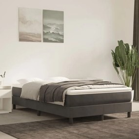 Estrutura de cama com molas 120x200 cm veludo cinza-escuro