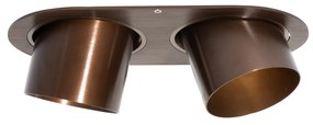 Foco embutido arredondado bronze escuro GU10 70mm inclinável 2 luzes - Installa Moderno