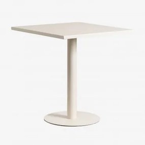 Mesa De Jardim Quadrada 70x70 Cm Em Ferro Mizzi Tapioca Bege - Sklum