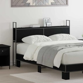 vidaXL Cabeceira de armazenamento com cabeceira Carvalho preto 135 cm