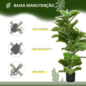 HOMCOM Planta Artificial Ficus 110 cm Planta Artificial com 90 Folhas