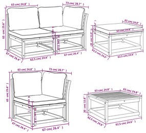 10pcs conjunto lounge jardim c/almofadões madeira maciça acácia