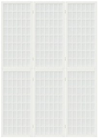 Biombo dobrável com 3 painéis estilo japonês 120x170 cm branco