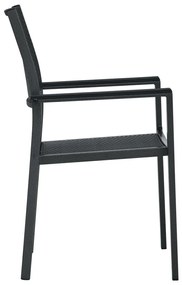 5 pcs Conjunto de jantar para jardim preto