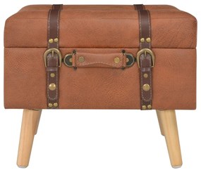 Banco de arrumação 40 cm couro artificial bronze