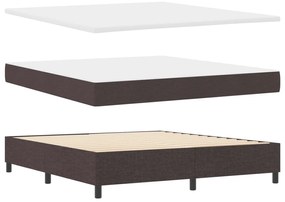 vidaXL Cama Box com colchão Castanho escuro 180 x 200 cm tecido