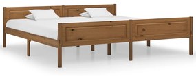 vidaXL Estrutura de cama 200x200 cm pinho maciço castanho mel