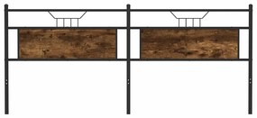Cabeceira de cama 200 cm derivados madeira/aço carvalho fumado