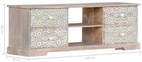 Móvel de TV 120x30x40 cm madeira de acácia maciça