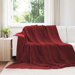 vidaXL Cobertor Vermelho Bordeaux 240 x 270 cm Lã