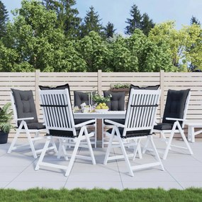 314256 vidaXL Almofadões para cadeiras altas de jardim 6 pcs tecido preto