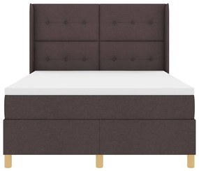 Cama com Colchão e LED vidaXL Castanho Escuro 140x200 cm Tecido