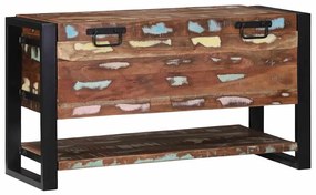 vidaXL Caixa de Armazenamento Multicolorida 80x35x45 cm em Madeira Recuperada