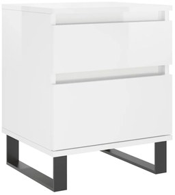 Mesa de cabeceira 2 pcs derivados de madeira branco brilhante