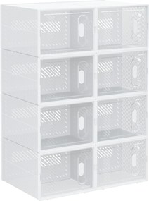 HOMCOM Sapateira Modular Plástico 8 Cubos Portas Magnéticas Organizador Sapatos 25x35x19cm Transparente | Aosom Portugal