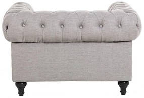 Conjunto de sofás 4 lugares em tecido cinzento claro CHESTERFIELD Beliani