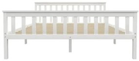 Estrutura de cama em pinho maciço 160x200 cm branco