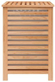 Cesto para roupa suja 45x45x65 cm madeira de nogueira maciça