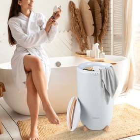Cubo aquecedor de toalhas para banheiro 20 L com temporizador de desligamento automático Ajustes de 15/30/45/60 minutos Cinza