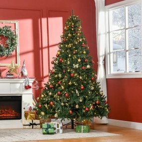Árvore de Natal Artificial, 142 x 142 x 210 cm, 700 LEDs Brancos Quentes, Verde