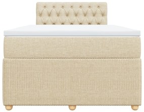 Cama boxspring com colchão 120x190 cm tecido cor creme