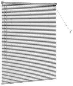 Persiana de Janela com cortinas Manual Prata 105 x 130 cm Alumínio