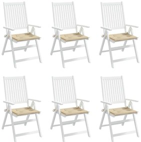 Almofadões p/ cadeiras jardim 6 pcs 40x40x4 cm oxford bege