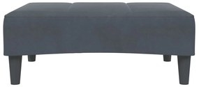 Sofá-cama 2 lugares c/ apoio de pés veludo cinzento-escuro