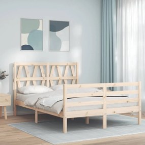 3194356 vidaXL Estrutura de cama com cabeceira 140x190 cm madeira maciça