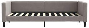 Sofá-cama com colchão 90x200 cm tecido cinzento-acastanhado