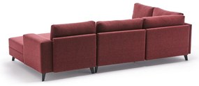 Sofá-Cama de Canto Efsun – Vermelho Claret – 300 x 78 x 202 cm