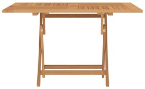Mesa de jardim dobrável 110x110x75 cm madeira de teca maciça