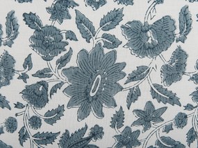 Conjunto de 2 almofadas decorativas com padrão floral em algodão branco e azul 45 x 45 cm RUMEX Beliani