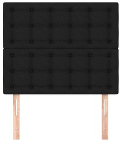 Cabeceira de cama 2 pcs tecido 100x5x78/88 cm preto