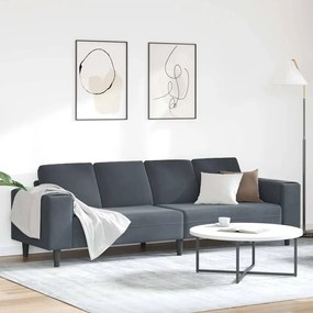 Conjunto de Sofás Cinzento escuro Veludo