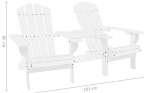 Cadeiras jardim Adirondack + mesa centro madeira abeto branco