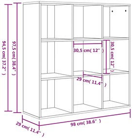Estante 98x29x97,5 cm derivados madeira cinzento cimento