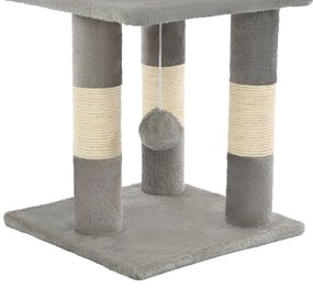 Árvore com postes arranhadores sisal 65 cm cinzento