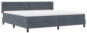 Cama Box com Colchão vidaXL Cinza Escuro 200x200 cm Veludo