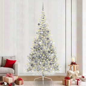 vidaXL Árvore de Natal Artificial Prateado 240 cm PET