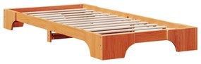 Estrutura de Cama Castanho Encerado Madeira 90 x 200 cm Simples