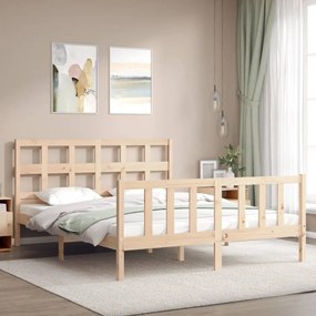 Cama sem colchão 160x200 cm madeira de pinho maciça