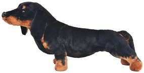 Brinquedo de montar cão salsicha peluche preto XXL
