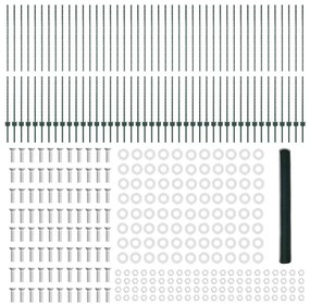 Postes de Cerca vidaXL 11 pcs U-Channel Verde 150 cm Aço