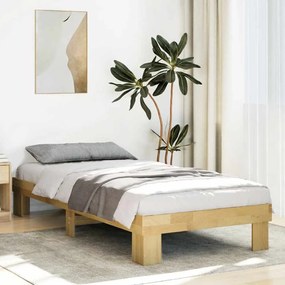 vidaXL Estrutura de cama sem colchão 90x190 cm madeira maciça carvalho