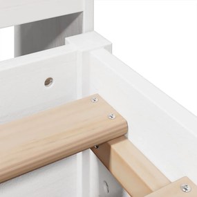Cama com estante sem colchão 135x190 cm pinho maciço branco