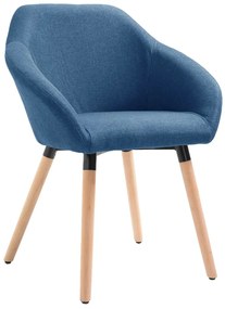 vidaXL Cadeira de jantar em tecido azul