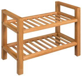 vidaXL Sapateira 2 prateleiras 50x27x40 cm madeira carvalho maciça