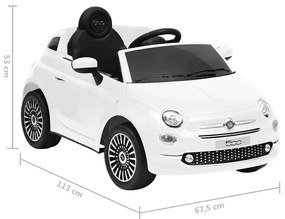 Carro elétrico de criança Fiat 500 branco